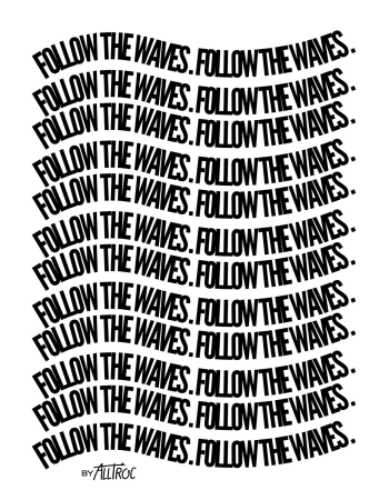 T-shirt FOLLOW THE WAVES Black
